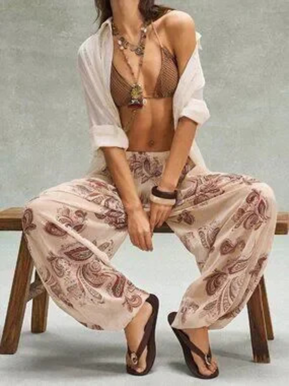 Multicolor Boho Women's Beach Pants